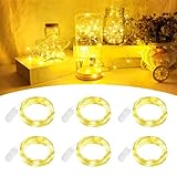 BOLWEO LED Lichterkette Batterie 6 Stück 2m 20Leds Warmweiß Mini LED...