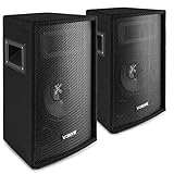 Vonyx SL6 PA Lautsprecher Passiv Set, 2x 250 Watt Partyboxen set, 6 Zoll Passiv,...