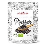 vinativo Schwarzer Pfeffer BIO – ganz – 500g – Bio-Qualität – schwarze...