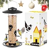 iBorn Vogelfutterspender für den Außenbereich–Metall Vogelfutterhaus für...
