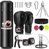 Prorobust Boxsack-Set, 120cm PU Heavy Duty mit 12OZ Boxhandschuhen für MMA...