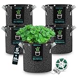 HG Power Pflanzsack 12L (11L + 10% Mehrvolumen), 5 Stück Stofftopf inkl. 20m...