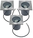 JungesLicht 3x Bodeneinbauleuchte außen, schwenkbar, GU10, Edelstahl...