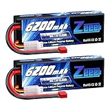Zeee 2S Lipo Akku 7,4V 80C 6200mAh mit Deans Steck Hardcase RC Batterie für RC...