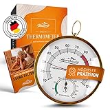 ALPENHAUCH Sauna Thermometer Hygrometer Holz [2in1 Funktion] - Besonders...