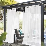 Deconovo Outdoor Vorhang Wetterfest mit Ösen Transparente Gardinenschal...
