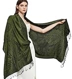 Gragengs Pashmina Schal Wrap mit ethnischen Paisley Two Tone Jacquard Schal für...