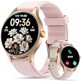 Woneligo Smartwatch Damen Herren Rund(2 Armbänder), 1.27' HD Zoll Touchscreen...