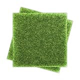 Dreamil Mini-Kunstrasen DIY 2 Stück Rasenteppich 15 x 15cm Miniaturgarten...