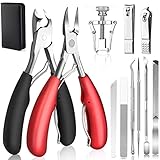 SAMSYOKI 12 Stück Profi Fußnagelzange Set, Edelstahl Fußnagel Nagelschere Set...