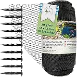 TTL Garden 6x6m Teichnetz Vogelschutznetz schwarz 30g/m² - 12x12mm engmaschig...