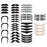 48 Stück Selbstklebend Schnurrbart Bart, Schnurrbart Zum Ankleben Klebebärte...