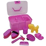 ML Pferde Putzbox Putzkasten für Kinder 8-teilig Inhalt Pferdeputzbox Pink Lila...