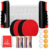 Tischtennisschläger Set Profi, Tischtennis Set mit 2 Tischtennis Schläger,...