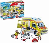 PLAYMOBIL City Life 71202 Rettungswagen mit Licht und Sound, Spielzeug für...