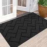 Biscpro Fußmatte Dunkelgrau 60x90cm Innen und Außen Waschbar Fussmatte...