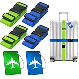 PUWOWYE 4 Stück Koffergurt, Kofferband Gurt Auffällig, Gepäckband...