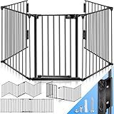 KESSER® Kaminschutzgitter mit Tür 305 cm Metall Ofenschutzgitter Laufgitter...