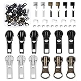 39 Teiliges Metall Reparaturset Für Reißverschlüsse #5 Schieber Mit Zug 12...