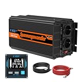 EDECOA Wechselrichter 2000w 12v 230v Spannungswandler mit Neuer Fernbedienung 2X...