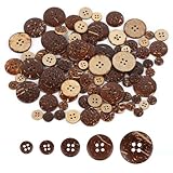 Vintage Holz Nähen Knöpfe, 100 Stück natürliche Kokosnuss Knöpfe, 4 Löcher...