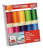 Gütermann creativ Nähfaden-Set mit 10 Spulen Allesnäher 100 m in...