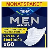 TENA MEN Absorbierende Protektoren, Level 2 - 60 Einlagen im Monatspaket (6 x...