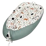 Little Grape Land Babynest XXL 90x65 cm aus Musselin – tragbarer...