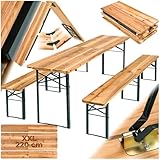 tectake® Bierzeltgarnitur, Festzeltgarnitur, Biertisch, Set 2X Bierbank 1x...