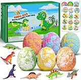 Badebomben Kinder mit Dinosaurier Spielzeug im Inneren, 6 Stück Dino Badekugeln...