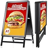VAIIGO DIN A1 Kundenstopper Outdoor, Plakatständer wetterfest, doppelseitiger...