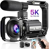 Videokamera 5K Camcorder WiFi HD 48MP IR Nachtsicht Vlogging Kamera für YouTube...
