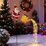 Solarbetriebene Weihnachtsmann Gartenleuchte Solare Gießkanne...