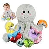 Kuscheltier Baby Spielzeug ab 3 6 9 12 Monate, Octopus Plüschtier mit 8...