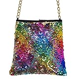 W WIDMANN MILANO Party Fashion 10018 - Tasche Wendepailletten Regenbogen/Gold,...