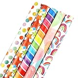HBell Wrapping Paper Rolls,5 Rolls 44cm x 3M Gift Wrapping Paper,Birthday...