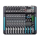 Audio Mixer Professioneller,10 Kanal Stereo Sound Mischpult mit 99...