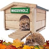 Hecht zooprinz winterfestes Igelhaus mit Boden und wetterfestem Dach -...