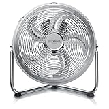 Brandson - Windmaschine Retro Stil - Ventilator in Chrom - Standventilator 30cm...