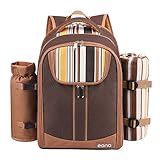 Eono by Amazon - 4 Personen Picknickrucksack Kühltasche mit Geschirrset & Decke