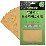 10 Stück Schleifpapier Bögen - gemischte Körnungen, 3x fein, 4x mittel, 3x...