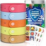 Mückenschutz Armband Set - 5 Stück Mückenarmband + 60 Stück Anti Mücken...