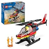 LEGO City Feuerwehrhubschrauber, Set mit Hubschrauber-Spielzeug und Pilot-Figur,...