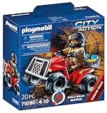 PLAYMOBIL City Action 71090 Feuerwehr-Speed Quad mit Rückzugsmotor, Spielzeug...