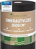 GardenGloss 50m2 Unkrautvlies Gartenvlies 150g/m2 Extra Stark Gegen Unkraut –...
