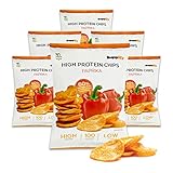 Supplify 6x50g High Protein-Chips mit Paprika Geschmack (vegan) - Low Carb...