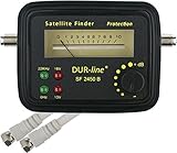 DUR-line® SF 2450 B - Satfinder - Messgerät mit Gummi-Schutzhülle zur exakten...