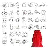 36 Stück Metall Knobelspiele, Knobelspiele Kit Denksportaufgaben Metallpuzzle...