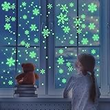 BSITSSS 125 Stück Fensterbilder Winterdeko Fensterdeko,Fluoreszierend...