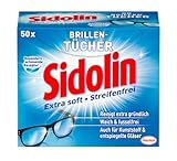 Sidolin Brillenputztücher (50 Stück), feuchte Reinigungstücher für Brillen,...
